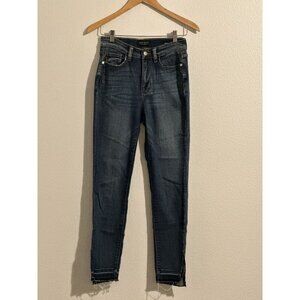 Judy Blue Women's Skinny Fit Jeans Size 1/25 Dark Wash Denim Stretch Raw Hem